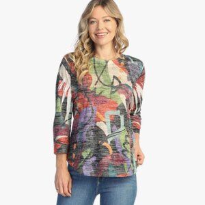 Like New! Jess & Jane Burnout Tunic Abstract Long Sleeve Top in Size S